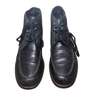 Prada Milano Black Leather Ankle Boots Made in Italy Size 38